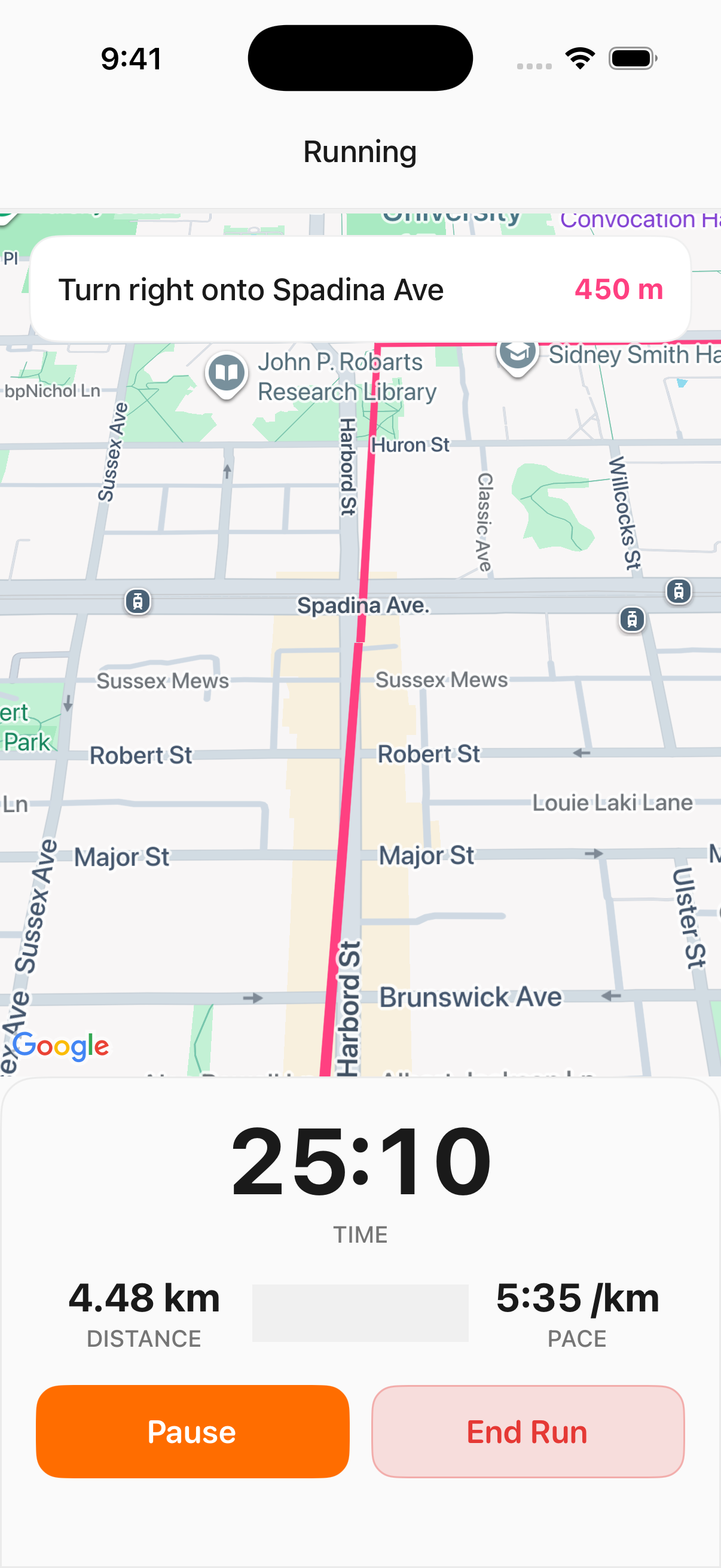 Random Run turn-by-turn navigation