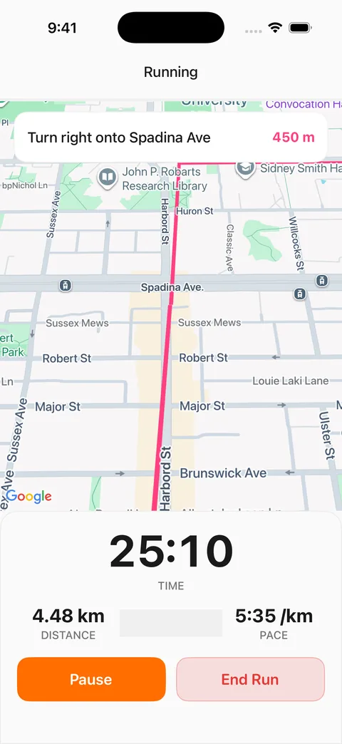 Random Run turn-by-turn navigation